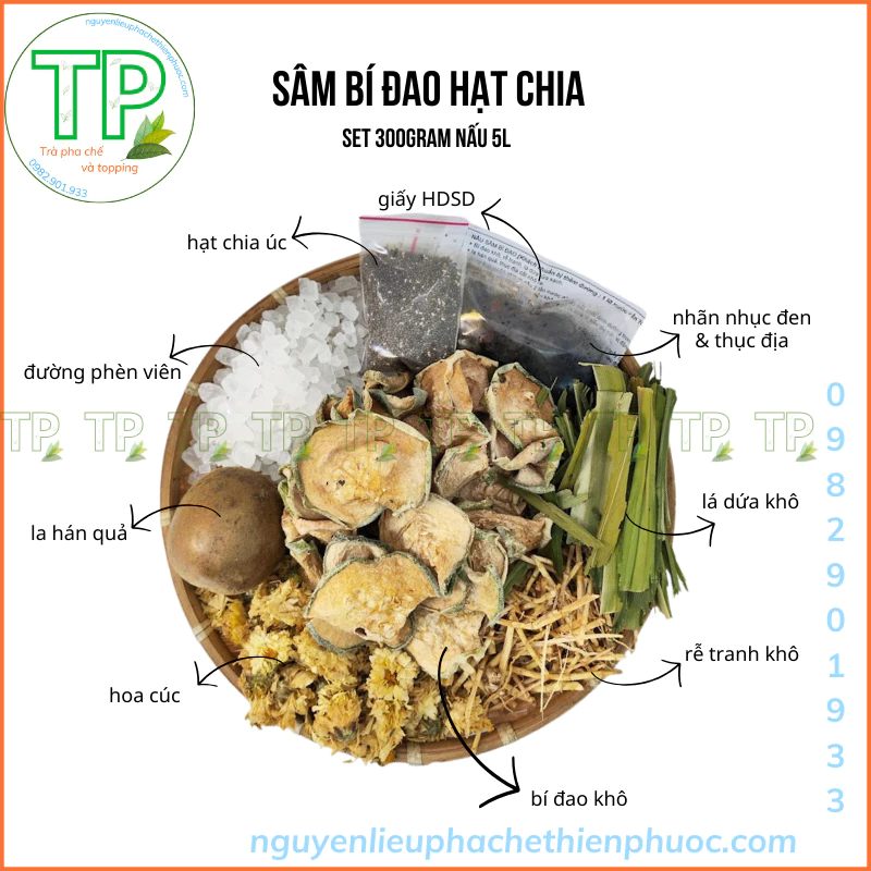 Sâm bí đao hạt chia Thiên Phước nấu 5 lít sâm giải nhiệt bổ rẻ