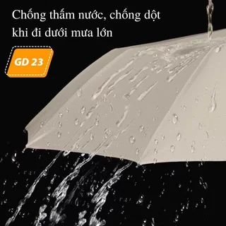 Ô Du phủ bạc chống tia UV  gấp gọn nhẹ du lịch, Dù che mưa nắng đi biển 2 lớp bền đẹp GD23