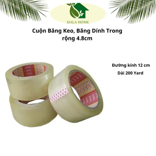 [Cuộn Bự-Tiết Kiệm] Băng Keo Trong Suốt-Siêu Dính [Dài 200yard Rộng 4.8Cm Nặng 300Gr Dày 2.3cm]