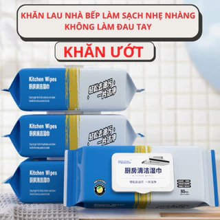 Khăn ướt Lau bếp đa năng 1 gói 80 miếng