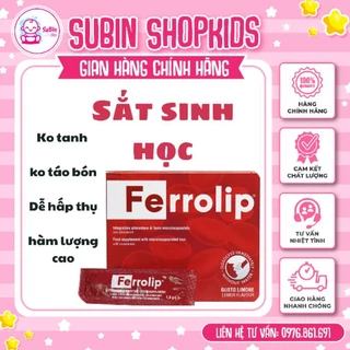 SẮT SINH HỌC FERROLIP💥 CHO MẸ BẦU VÀ TRẺ NHỎ HỘP 20 GÓI .