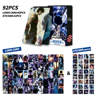 [Lomo Solo Leveling 92] Bộ 60 lomo card SoloLeveling + 32 Sticker anime