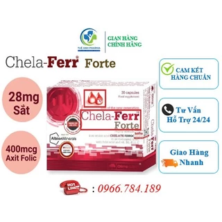 Sắt Chela-Ferr® Forte 28mg sắt [Chính Hãng] Viên sắt cho bà bầu hỗ trợ bổ sung và dễ hấp thu sắt hộp