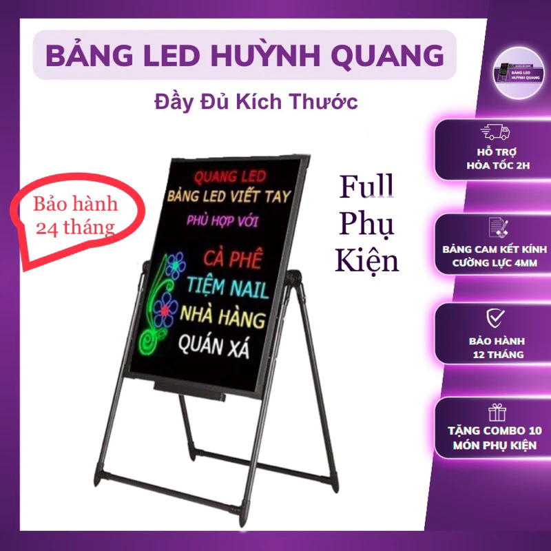 Bảng Led Huỳnh Quang-Bảng Dạ Quang Kích thước 50x70cm-60x80cm-70x90cm ( Tặng Hộp Bút+ FULL Phụ Kiện)