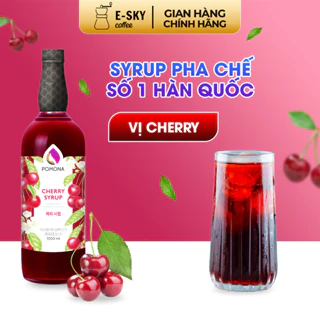Siro Anh Đào Pomona Cherry Syrup Nguyên Liệu Pha Chế Hàn Quốc Chai Thủy Tinh 1 Lít