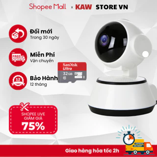 Camera giám sát không dây KAW V380 Full HD 1080p, Hồng Ngoại Ban Đêm