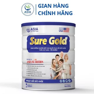 Sữa Sure Gold Premium ASIA NUTRITION giúp tăng cường đề kháng, hỗ trợ phục hồi sức khỏe hộp 650g