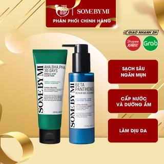 Sữa Rửa Mặt Làm Dịu Da Some By Mi AHA-BHA-PHA 30 Days Miracel Acne Clear Foam, Beta Panthenol Repair Gel Cleanser 120ml