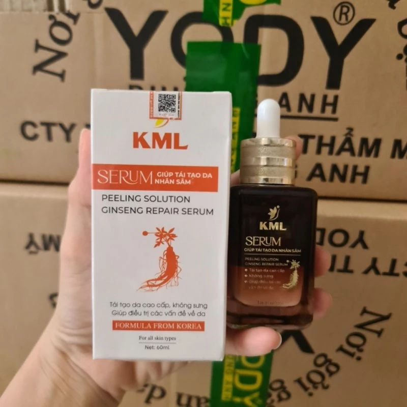 Tái tạo da nhân sâm KML tái tao ko sưng đỏ 60ml