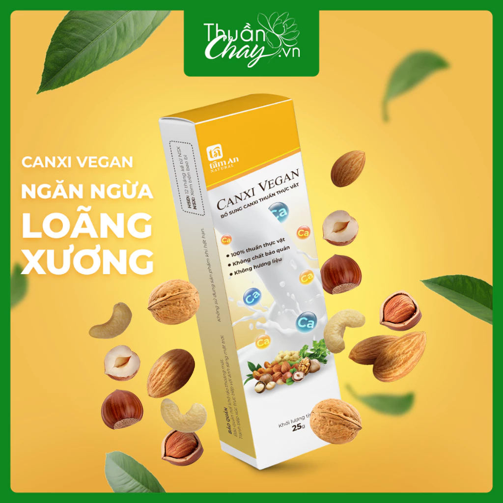 BỘT CANXI VEGAN Tâm An Natural [GÓI 25G] - Bột ngũ cốc đậu hạt rau củ