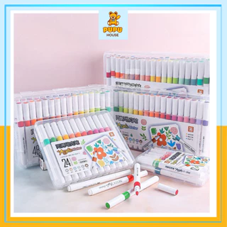 Bút Màu Acrylic Marker 12 24 36 48 60 Vẽ Trên Mọi Chất Liệu Màu Vẽ Cao Cấp Màu Sắc Tươi Sáng - PUPU HOUSE