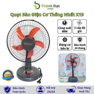 Quạt Bàn Điện Cơ Thống Nhất X19-300 5 Cánh, Công Suất 48W, Tích Hợp 3 Chế Độ Gió, Tiết Kiệm Điện Năng -Bảo hành 24 Tháng