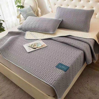 Chiếu điều hòa cao su non kèm 2 vỏ gối HC Bedding, chiếu nệm mủ cao su non hàng cao cấp, mát mùa hè [1m6, 1m8, 2mx2m2]