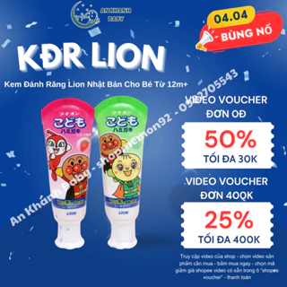 Kem đánh răng LION Nuốt Được Vị Dâu Tây, Dưa Lưới 40g Nội Địa Nhật Bản