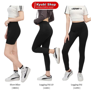 Quần legging dài gym yoga nữ Kyubi cạp lưng cao umi hàn dẻo co dãn thể thao nâng v3 tôn dáng (Có Bigsize Dài Lỡ Short )