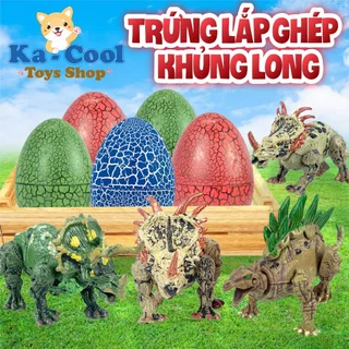 Đồ chơi trứng lắp ghép khủng long đa sắc màu cực bắt mắt giúp bé phân biệt màu sắc