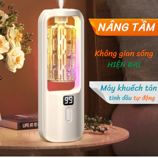 Máy phun tinh dầu tự động làm thơm phòng khử mùi tạo ẩm làm mát không khí khuếch tán hương thơm có đèn RGB 5 chế độ BC01