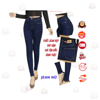 Quần jean nữ CẠP cao skiny cao cấp TRƠN nhiều màu fome ôm dáng chuẩn, chất jean co giãn rất tốt, quần bò nữ lưng cao td