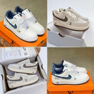 Giày_AF1 Lv, Giày_AF1 Lv Denim White Blue Nam Nữ Phong Cách Độc Lạ Cá Tính Full Box Bill