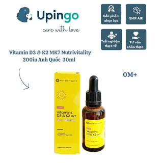 Vitamin D3k2 Nutrivitality Anh cho bé từ sơ sinh