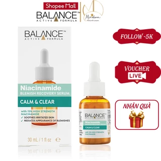 Tinh chất Balance Active Skincare Niacinamide Blemish Recovery Serum giảm dầu, mờ thâm làm đều màu da 30ml