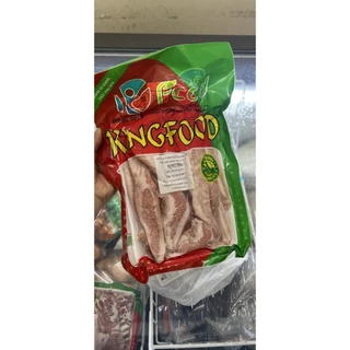 Thịt nọng heo thái sẵn, má đào Kingfood 500g, thịt nướng, chiên, giòn thơm k ngán