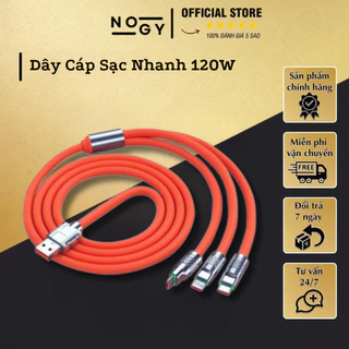 Dây Cáp Sạc Nhanh 120W 3 Trong 1, Hỗ Trợ Các Dòng Điện Thoại, Đảm Bảo An Toàn - NOLOGY Store