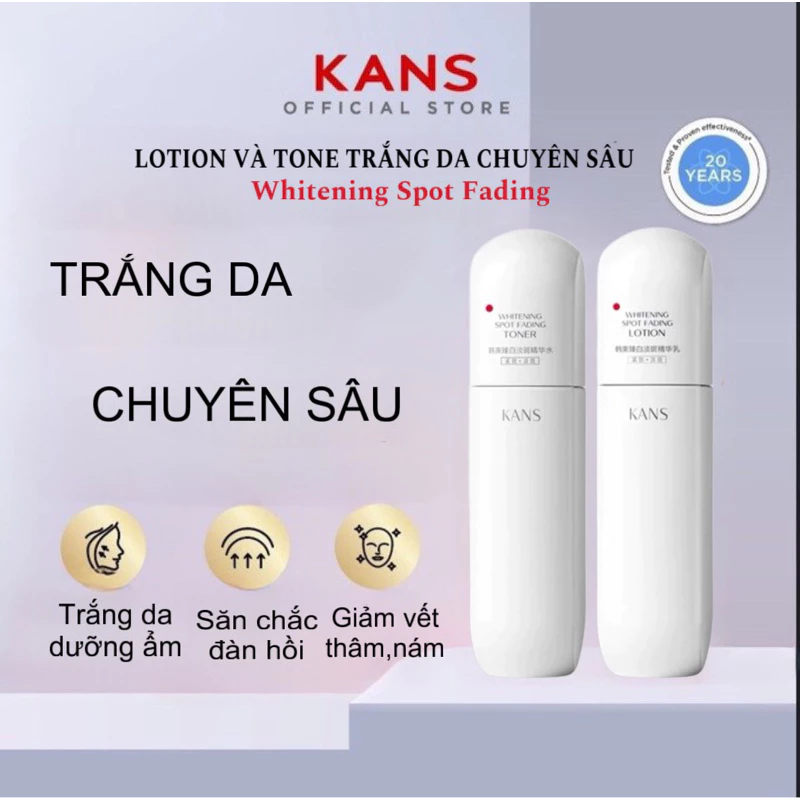 Bộ dưỡng ẩm trắng da kans