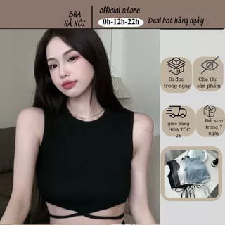 Áo Ba Lỗ Croptop Basic Chất Cotton Tăm Mềm Mịn Dây Cột Ngang Eo Siêu Hot Mã Cotday