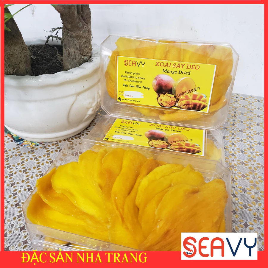 🥭 Xoài sấy dẻo loại 1, thịt xoài không xơ, không đường, tốt cho người ăn kiêng, hộp 300g 🥭🍬