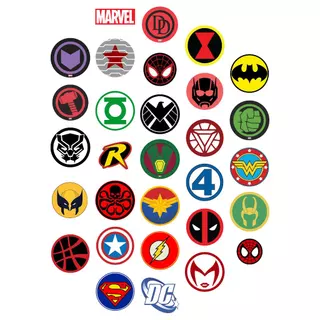 Bộ 30 hình dán sticker Siêu anh hùng Avengers, hình dán người dơi, hình dán Marvel