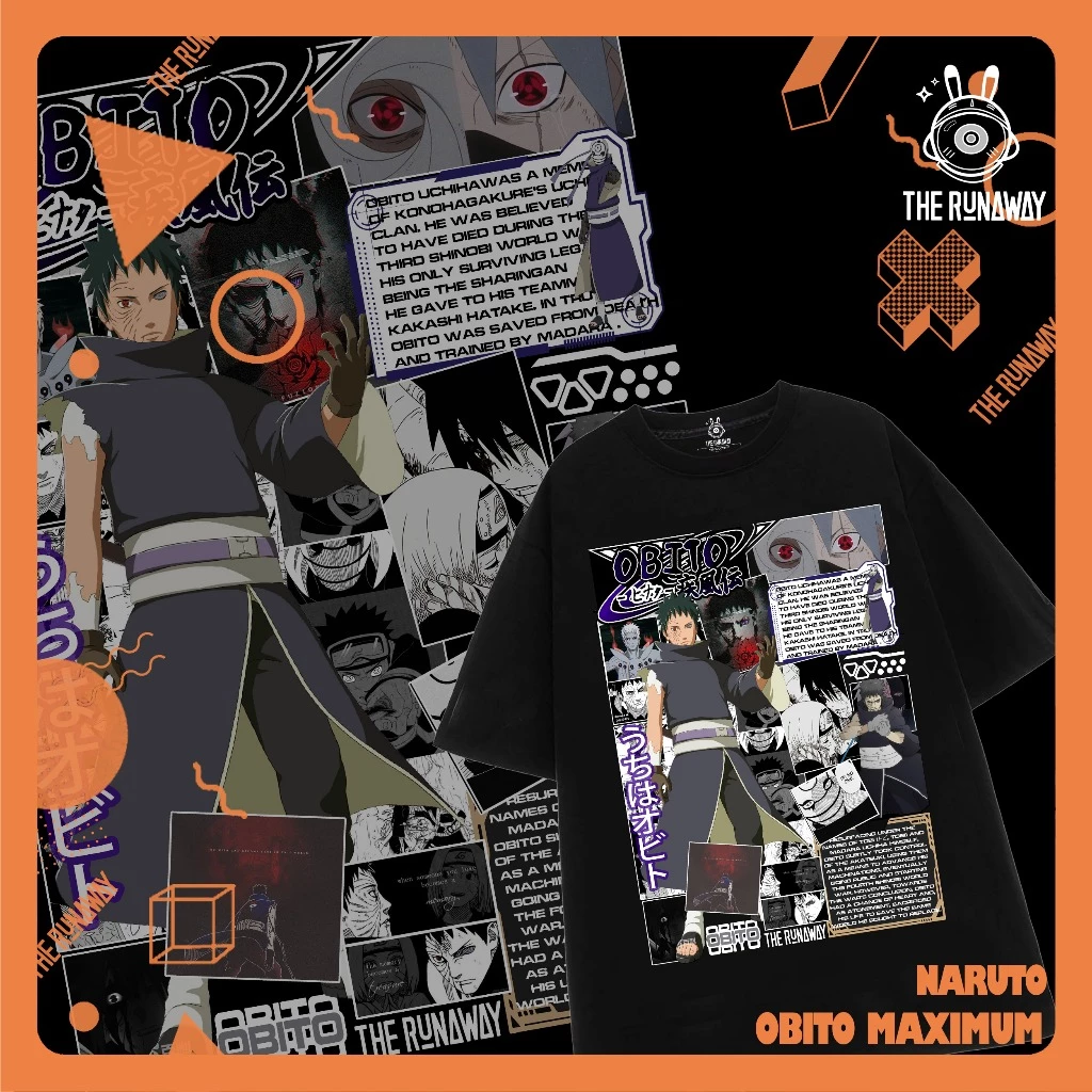 Áo phông Naruto: Obito 100% Cotton Nam / Nữ by The Runaway