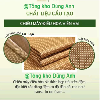 chiếu mây điều hoà lót lụa hàng loại 1, có chun bo góc, hàng đẹp