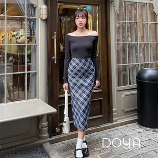 Chân váy caro dáng dài suông DOYA Clothing