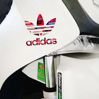 Tem dán trang trí xe Adidas dán mọi vị trí, Tem dán xe máy chống nước, Decal dán xe độc đáo, team dán xe máy, xe điện