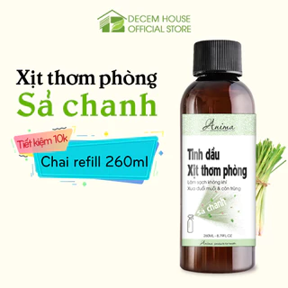 Xịt phòng tinh dầu Sả chanh Anima giúp đuổi muỗi, khử mùi, làm thơm phòng, thanh lọc không khí - Refill tiết kiệm