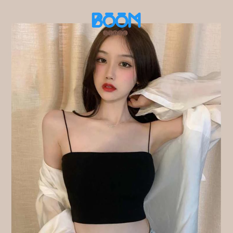 Áo hai dây croptop sợi bún ôm body thun gân,áo dây croptop kiểu sexy dáng ôm siêu đẹp