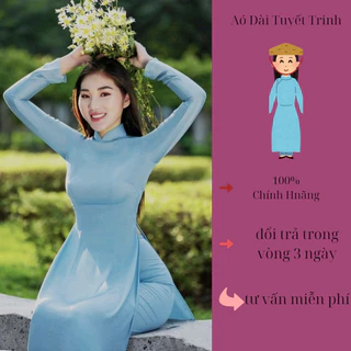 HÀNG LOẠI 1 - CÓ MAY ĐO] ÁO DÀI PHI BÓNG XANH DƯƠNG DA TRỜI LỤA, ÁO DÀI TRUYỀN THỐNG