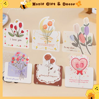 Thiệp hoa nổi postcard có sẵn làm quà tặng, decor trang trí phòng cực xinh