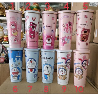 Ly Giữ Nhiệt 750ml - Bình Giữ Nhiệt -(CÓ MẪU MỚI) Ly Gấu Dâu Lotso - 750ml tặng kèm phụ kiện ( Sỉ ib )