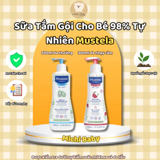 Michibaby- Sữa Tắm Gội Cho Trẻ Sơ Sinh & Em Bé Da Thường, Da Nhạy Cảm Mustela 500ml/350ml - MC412