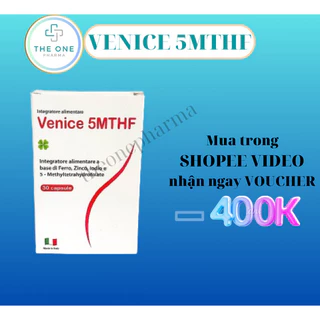 Venice 5-MTHF bổ sung Folate, acid folic 5mthf, vitamin tổng hợp bầu, tăng thụ thai, ngừa dị tật thai nhi, hộp 30v