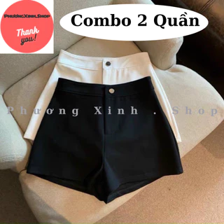 Combo 2 Quần short ❤️ PhươngXinh.Shop❤️ cạp cao chất cao cấp hàn loại 1 co giãn 4 chiều