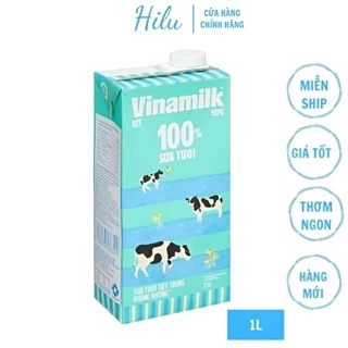 Sữa tươi 100% Vinamilk  không đường 1L