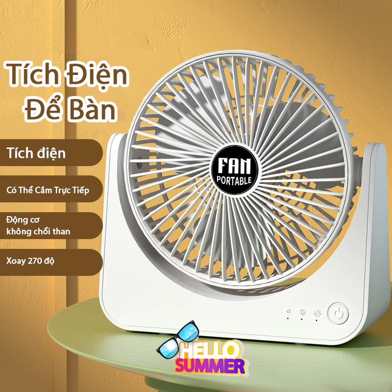 Quạt tích điện cao cấp MaxSpect xoay 270 độ chất lượng cao Bao Hanh 12T Q6M