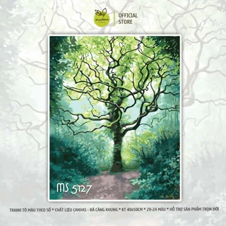 Tranh tô màu theo số, tranh số hóa, tranh tô màu số hóa Madoca - rừng cây xanh T5127