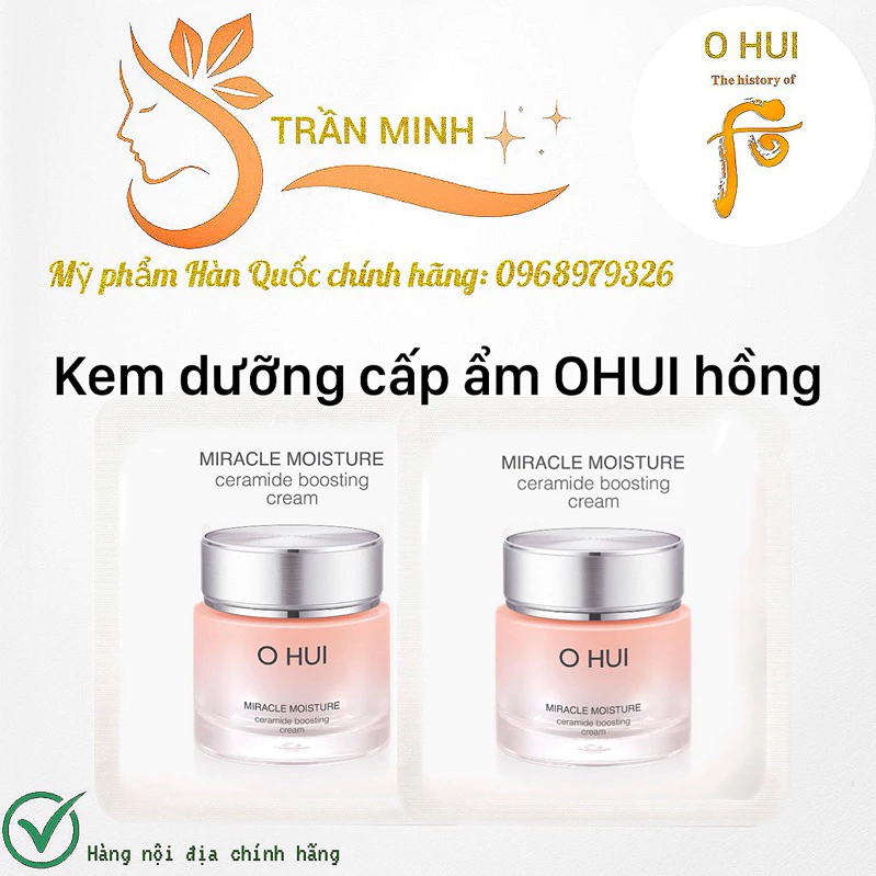 (10 Gói) Sample Kem OHUI Hồng trắng hồng căng bóng dưỡng ẩm chuyên sâu 1ML