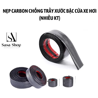 Nẹp chống trầy xước bước đi cửa xe khách xe con mạ cacbon cao cấp - Nẹp Carbon Chống Trầy Xước Bậc Cửa Xe Hơi (nhiều kt)