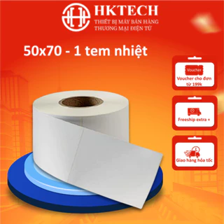 Giấy In Tem 50x70 mm Nhãn Mã Vạch Nhiệt 5x7 cm (Tem Đứng) (Cuộn 30m)