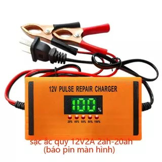 Sạc bình ắc quy ô tô xe máy 12v2A 2ah-20ah tự ngắt khi đầy chức năng bảo dưỡng phục hồi ắc quy(báo đèn,6 đèn,màn hình)